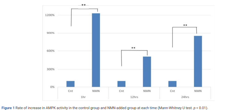 NMN dramatically increases the activity of the metabolic health-promoting protein AMPK NMN dramatically increases the activity of the metabolic health-promoting protein AMPK